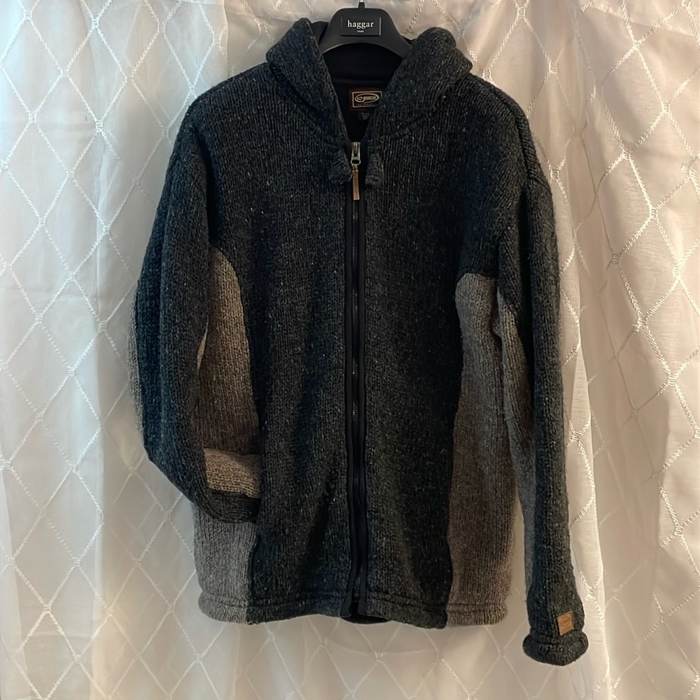 KYBER Outerwear 100% Wool Nepal Lined Hoodie Full Zip Cardigan Men’s Size XL